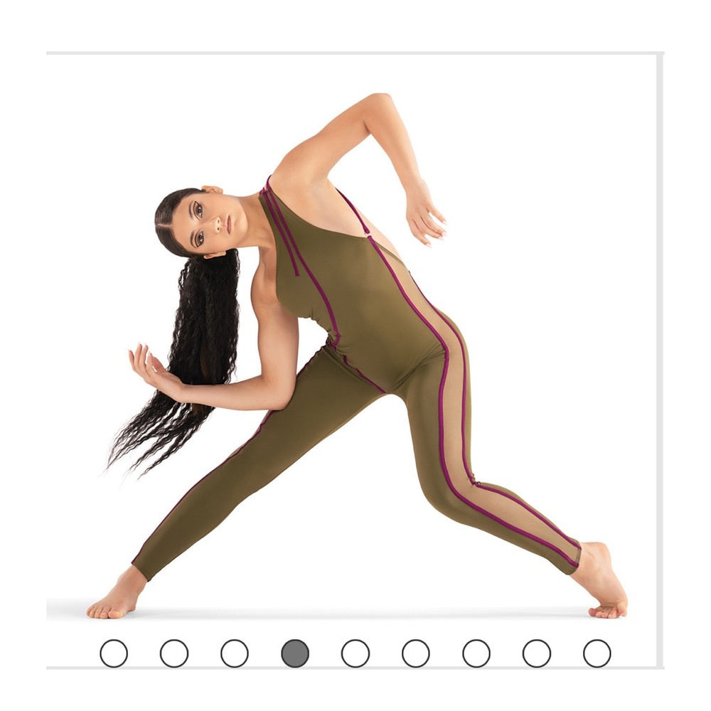 Revolution Green and Red Jumpsuit with High Neck and Seamless Design